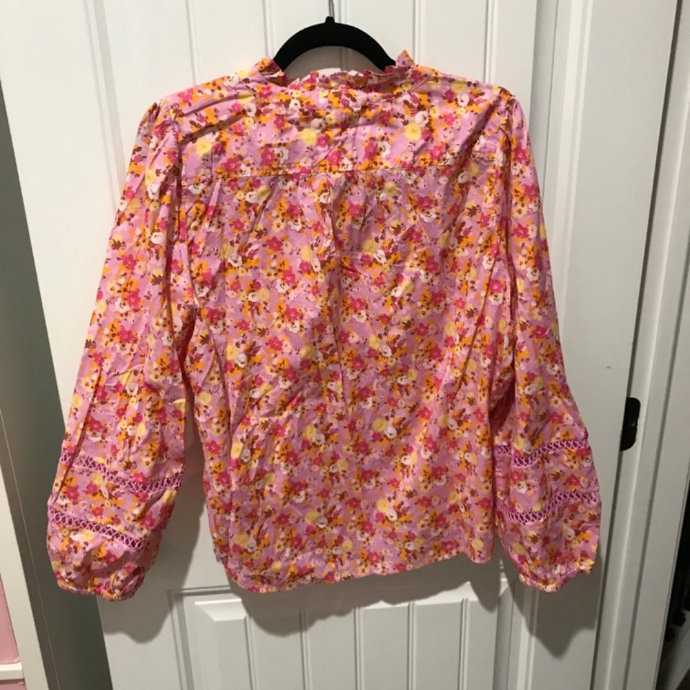 J.Crew Factory Floral Ruffneck Shirt - Picture 3 of 5